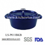 Mini blue enamel cast iron pot